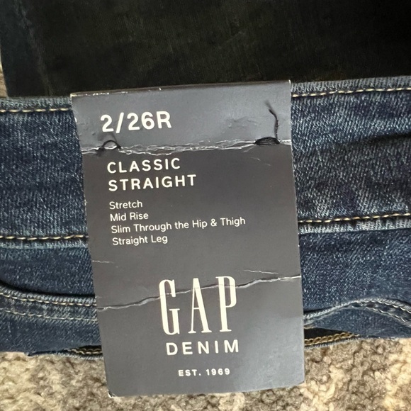 GAP NWT jeans size 2/26 classic strait (P205) - Picture 5 of 9